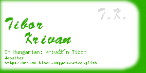 tibor krivan business card